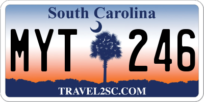 SC license plate MYT246