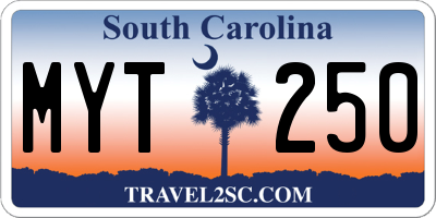 SC license plate MYT250