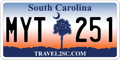 SC license plate MYT251
