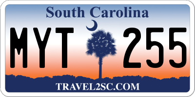 SC license plate MYT255
