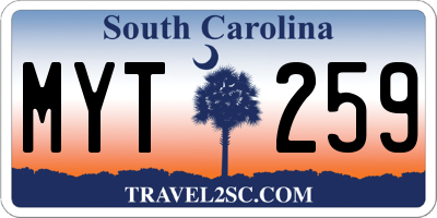 SC license plate MYT259