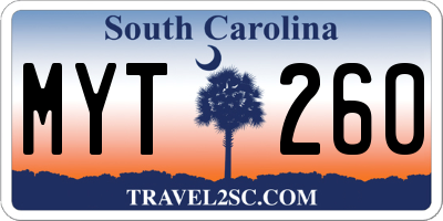 SC license plate MYT260