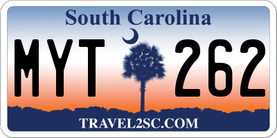 SC license plate MYT262