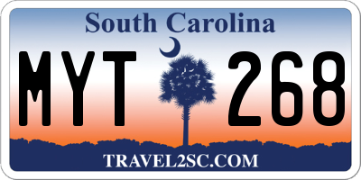 SC license plate MYT268