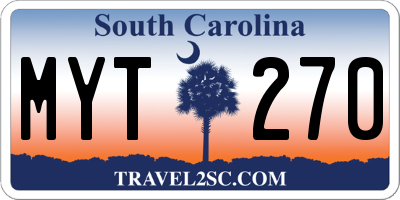 SC license plate MYT270