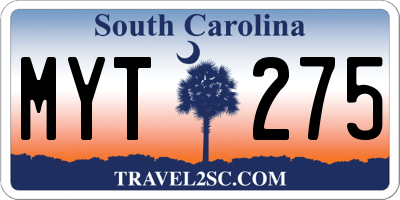 SC license plate MYT275