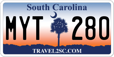 SC license plate MYT280