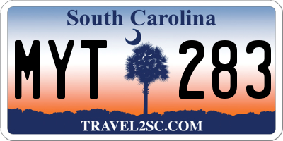SC license plate MYT283