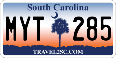 SC license plate MYT285