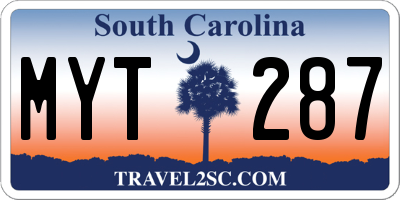 SC license plate MYT287