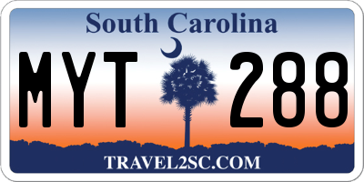 SC license plate MYT288