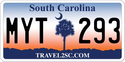 SC license plate MYT293
