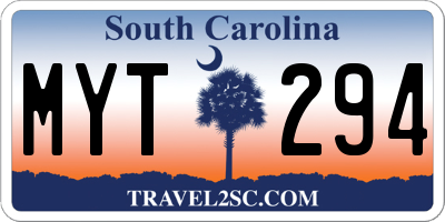 SC license plate MYT294