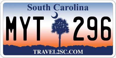 SC license plate MYT296