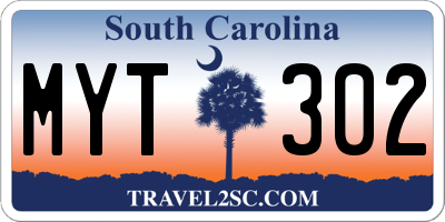 SC license plate MYT302