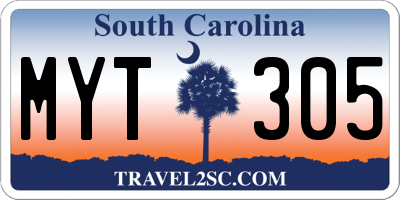 SC license plate MYT305