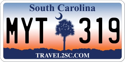 SC license plate MYT319