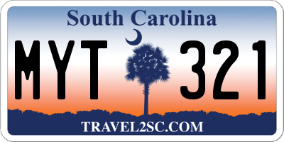 SC license plate MYT321