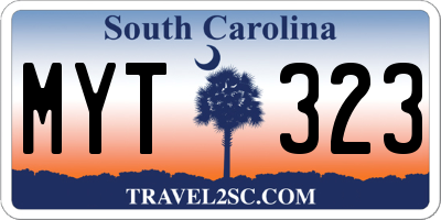 SC license plate MYT323