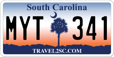 SC license plate MYT341