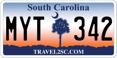 SC license plate MYT342