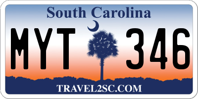 SC license plate MYT346