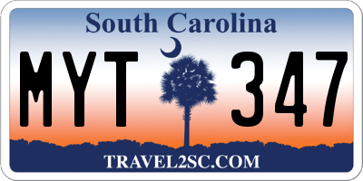 SC license plate MYT347