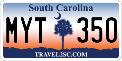 SC license plate MYT350