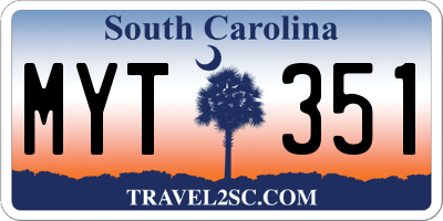 SC license plate MYT351