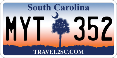 SC license plate MYT352