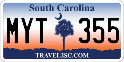 SC license plate MYT355