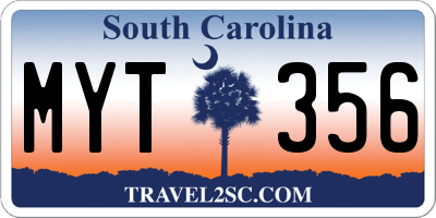 SC license plate MYT356