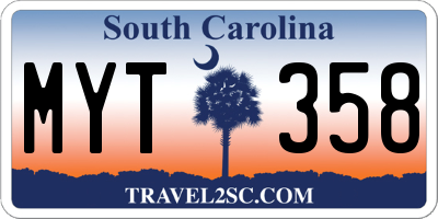 SC license plate MYT358