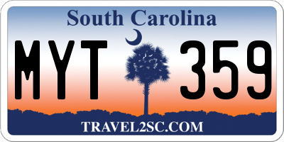 SC license plate MYT359