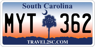 SC license plate MYT362