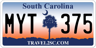 SC license plate MYT375