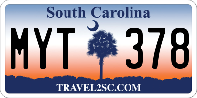 SC license plate MYT378