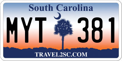 SC license plate MYT381