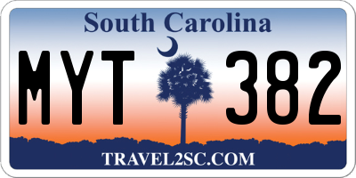 SC license plate MYT382