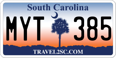 SC license plate MYT385