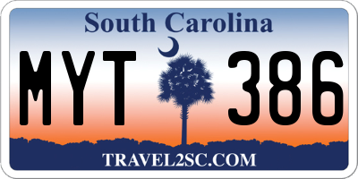 SC license plate MYT386
