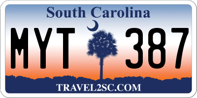 SC license plate MYT387
