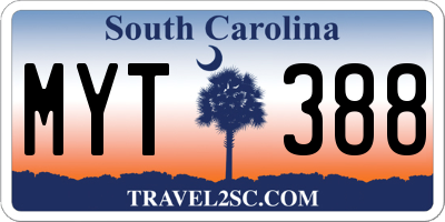 SC license plate MYT388