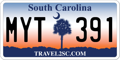 SC license plate MYT391