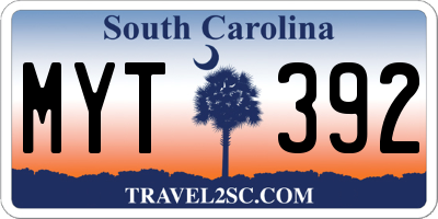 SC license plate MYT392