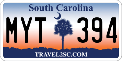 SC license plate MYT394