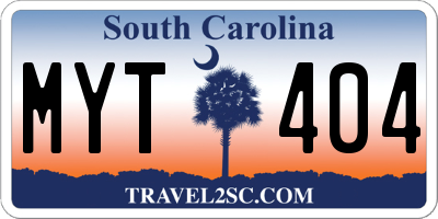 SC license plate MYT404
