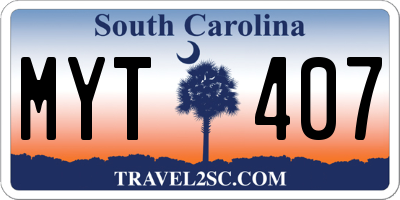 SC license plate MYT407