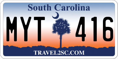 SC license plate MYT416