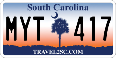 SC license plate MYT417